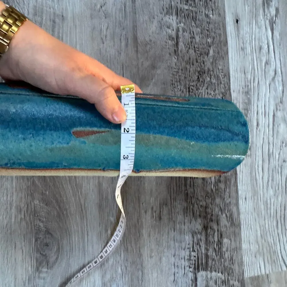 Handmade Studio Pottery Turquoise Wall Pocket Vase Organic Modern Coastal Decor